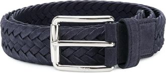 Tod's Woven Suede Belt With Branded Metal Buckle Accessories