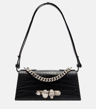 Alexander McQueen Bolso al hombro Jewelled Small de piel grabada