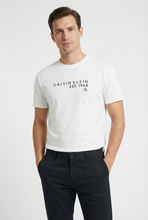 Calvin Klein Jeans T-Shirt CALVIN KLEIN JEANS GRAPHIC TEE, Herren, Gr. XXL, hellwei&szlig;, Web, Obermaterial: 100% Baumwolle, unifarben, klassisch normal, Rundhals, eingesetz