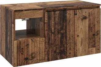 vidaXL Juego De Muebles De Ba&ntilde;o 2 Uds. Madera Envejecida Vidaxl