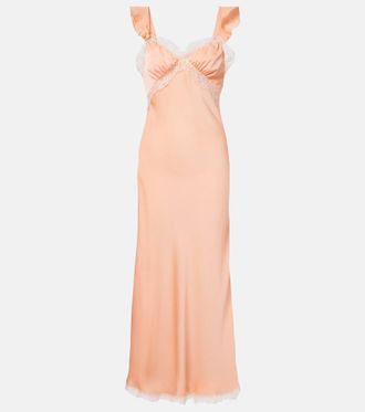 Faithfull The Brand Sella lace-trimmed satin maxi dress