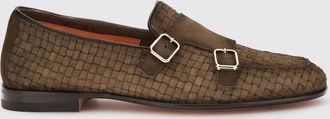 Santoni Monk Strap Santoni in camoscio intrecciato