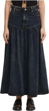 Ganni Denim Rok - Dames - Spijkerrokken - Blauw - S - Denim - Rokken
