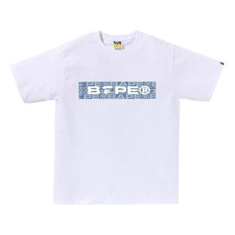 A Bathing Ape Lux Sport Pattern Box Logo Tee White 1K80-110-050-WHITE
