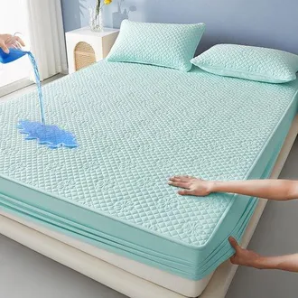 OEM Funda Colch&oacute;n + 2 Almohada, Tpu Impermeable Transpirable, Colchones 28 Cm Grosor, Pasta Jud&iacute;as Rojas Diamante, 200200 Cm + Almohada 4874 Cm