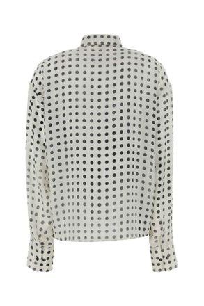 Ermanno Scervino Womens Printed Silk Shirt Bianconero Exterior: Camicie