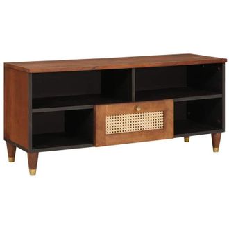 vidaXL Mueble De Tv Marr&oacute;n 100 X 33,5 X 46 Cm Madera De Mango Maciza Vidaxl