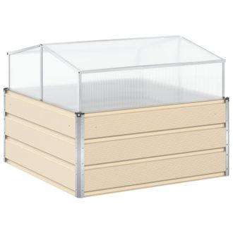 vidaXL Jardinera Marfil 100 X 100 X 77 Cm Acero Galvanizado Vidaxl