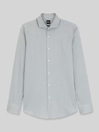 HUGO BOSS Slim Fit Businesshemd aus Baumwoll-Mix Modell HANK-SP in Gruen, Gr&ouml;&szlig;e 38