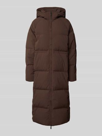 Selected Regular Fit Daunenmantel mit abnehmbarer Kapuze Modell MAYA in Dunkelbraun, Gr&ouml;&szlig;e 36