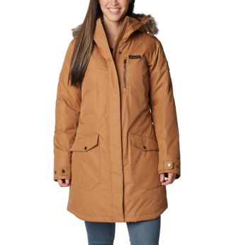 Columbia Womens Suttle Mountain Long Insulated Jacket, Camel Brown, XX-Large, Camel Brown, XXL