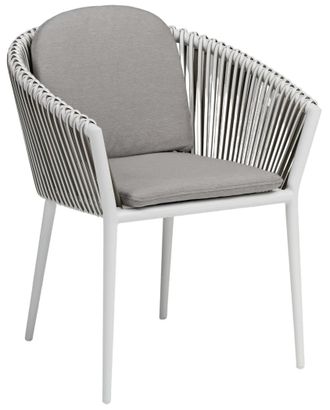 LLR Collection Stapelbarer Premium Outdoor Stuhl Bahamas - Weiss/Hellgrau