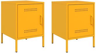vidaXL Vidaxl - Bedside Cabinets 2 pcs Mustard Yellow 36x39x50.5 cm Steel