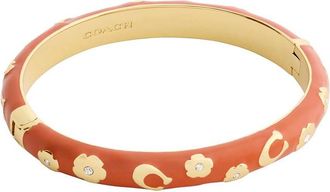 Coach Floral Enamelled Bangle - Gold - One Size