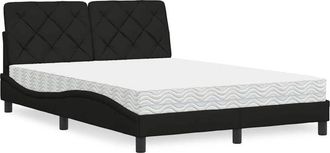 vidaXL Cama Con Colch&oacute;n Tela Negro 120x200 Cm Vidaxl