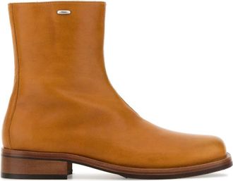 Our Legacy Orange Leather Camion Ankle Boots