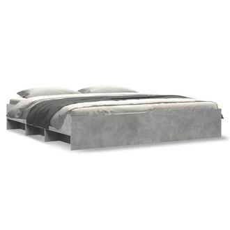 Berkfield Home Bed Frame without Mattress Concrete Grey 180x200cm Engineered Wood | Size: Super King