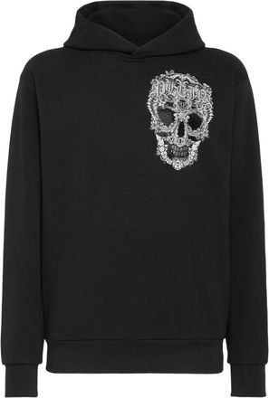 Philipp Plein Hoodie Sweatshirt Barok Schedel - Heren - Hoodies - Zwart - 4XL - Katoen - Hoodies & sweatvesten