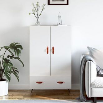 vidaXL Credenza Bianco Lucido 69,5x31x115 cm in Legno Multistrato - Vidaxl
