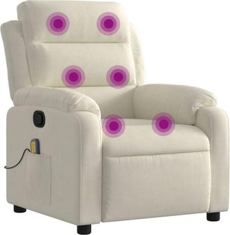 vidaXL Vidaxl - Sillón de masaje reclinable de terciopelo crema