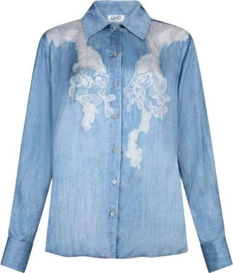 Liu Jo Blue Denim Shirts - Dames - Spijkeroverhemden - Blauw - L - Denim - Overhemden