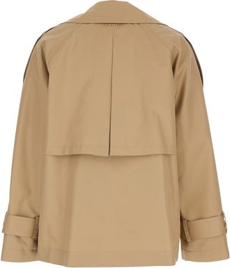 Twinset Womens Trench Coat Short Beige Cotton