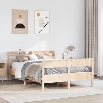 Berkfield Home Bed Frame without Mattress 150x200 cm King Size Solid Wood Pine in Brown