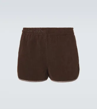 Versace Logo cotton terry shorts