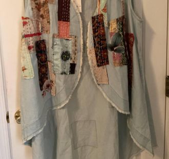 Paperlace London Womens Applique Vest In Blue