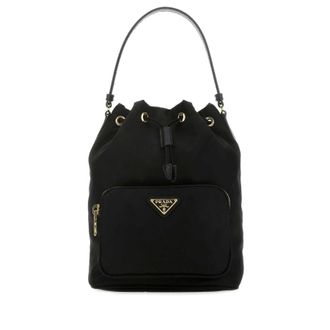 Prada Black Re-Nylon Duet Bucket Bag