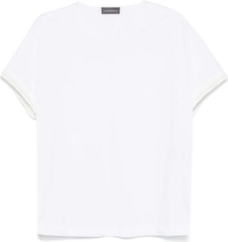 Lorena Antoniazzi White Rolled Sleeve Short-Sleeve Cotton T-Shirt
