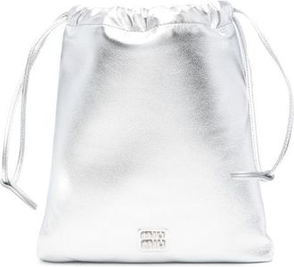 Miu Miu Clutch con logo - Argento