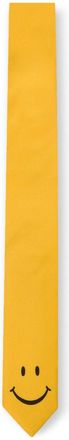 Moschino smiley face-motif tie - men - Silk - One Size - Yellow
