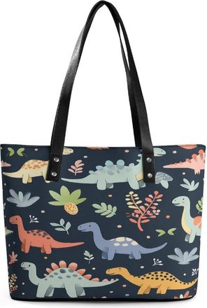 Generic Colored Dinosaur Tote Bags for Women Cute Shoulder Purses Handbags