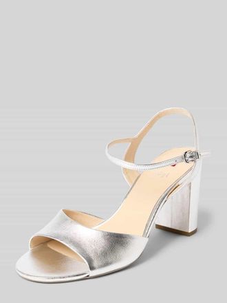 H&ouml;gl Sandaletten aus echtem Leder mit offener Ferse in Silber, Gr&ouml;&szlig;e 37