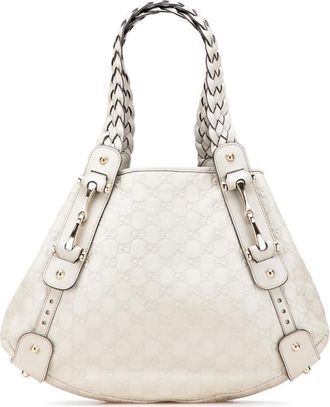 Gucci Borsa a spalla Guccissima Pelham piccola con morsetto 2000-2015 - Bianco