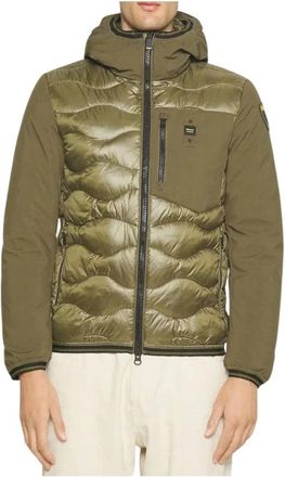 Blauer Heren gewatteerde jas met capuchon - Heren - Winterjassen - Groen - M - Polyester - Jassen