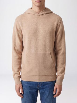 Canali Felpa in maglia di lana e cashmere con cappuccio e tasca a marsupio