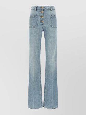 Valentino Garavani high waist flared jeans button detail