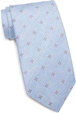 David Donahue Neat Silk Tie in Sky at Nordstrom
