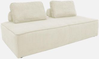 Sweeek Sweeek - Sofá modular de pana, 2 plazas, Lao, Crema, 180x90x78 cm