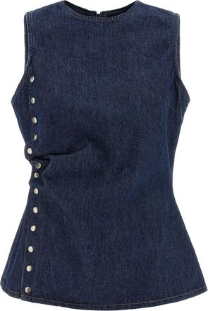 Rotate Top Denim Buttoned de Birger Christensen con rotaci&oacute;n