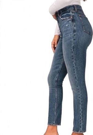 Abercrombie & Fitch Womens Ankle Straight Jeans In Blue