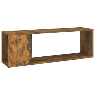 Berkfield Home TV Cabinet Smoked Oak 100x24x32 cm Engineered Wood in Brown | Size: 100 x 24 x 32 cm