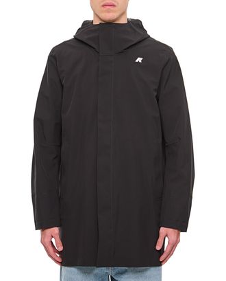 K-Way Hooded Jacket with Double-Slider Zipper and Minimalist Design