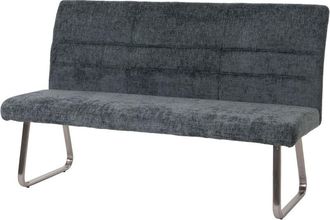 Hhg Hhg - Banco 221, Banco De Comedor, Acero Inoxidable Cepillado Tejido/textil Chenilla Oeko-tex, 180cm, Azul-verde