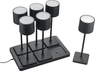 Reality Reality L&aacute;mparas De Mesa A Pilas Negro Mate Conjunto 6 Piezas