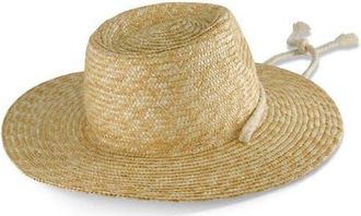 Coolibar Womens Isla Hand Woven Fedora, UPF 50+ Sun Protection in Toast Brown at Nordstrom