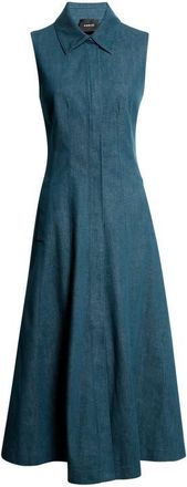 Akris Sleeveless Stretch Denim Dress in Ottanio at Nordstrom, Size 10
