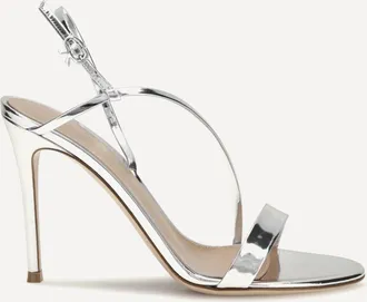 Gianvito Rossi Sandali Manhattan in pelle effetto metallizzato Woman 36.5